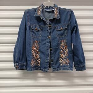 Vintage Y2K BFA Women's Denim Jean Jacket Plus Size 18P Blue Western Gorpcore